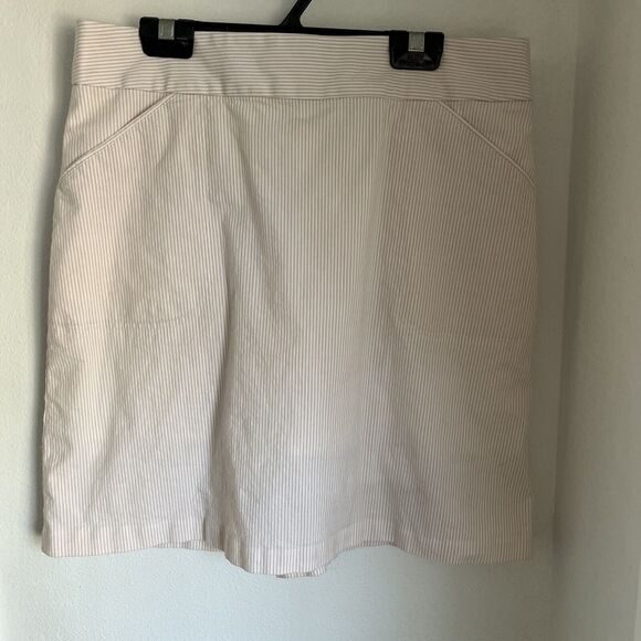 NWOT Peter Millar Golf Skort Womens Small Pink Peach Striped Retails $95 Small S - Picture 1 of 4